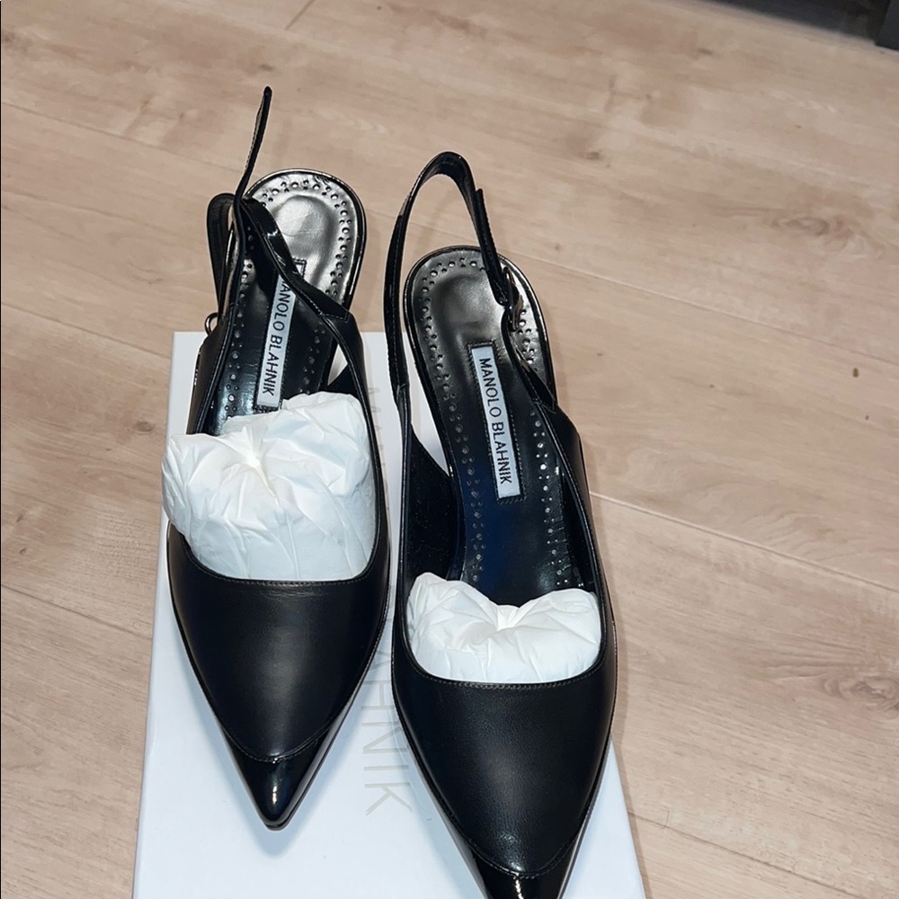 Manolo Blahnik Black Pointed Toe Heels